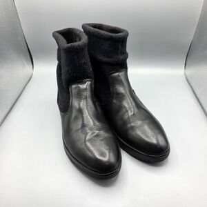 FitFlop Nisse Mixte Ankle‎ Boots Womens 10 Black Leather Wool Pull On Comfort